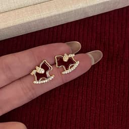 Bông Tai Ngựa Đỏ Ruby Đính Đá. 6
