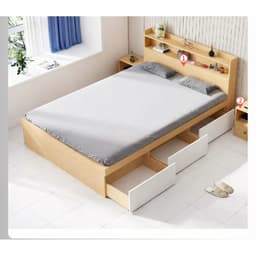 Giường Gỗ 3 Hộc Có Kệ Đầu Giường [FREESHIP HCM) Kt Từ 1m2 Đến 1m8 1