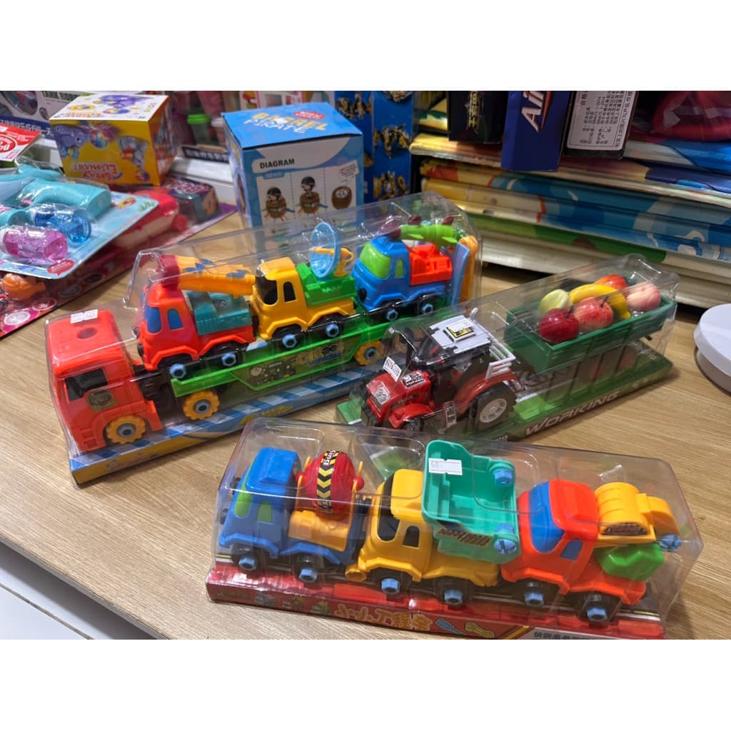 🚚🚜🚧 COMBO XE CÔNG TRÌNH – XE CONTAINER – XE NÔNG TRẠI CHO BÉ