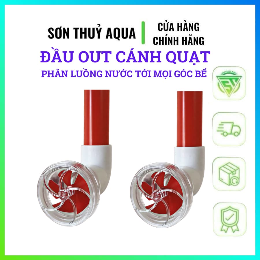Đầu Out Cánh Quạt Tạo Dòng Bể Cá – Phân Luồng Nước 360° – Tăng Oxy, Giảm Cặn Bẩn – F16/20mm