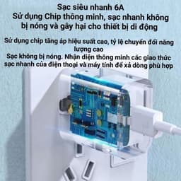 [Linh Kiện] Bộ sạc nhanh 120W, Đầu Nối USB và Type C, Tương Thích Nhiều Dòng Điện Thoại, Không Gây Nóng Máy 4