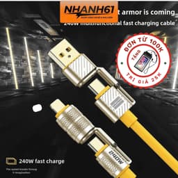 [ BẢN NÂNG CẤP] Dây Sạc Nhanh 4 Đầu Chất Liệu Silicon, Kết Nối Tay Cầm Chơi Game Đa Năng 240W, Đầu Sạc Bọc Thép Siêu Bền 1