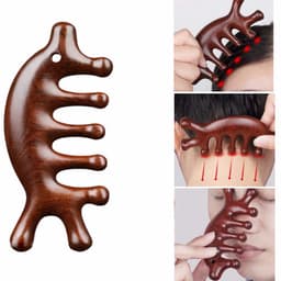 Lược Đàn Hương Đỏ 2 đầu massage mặt và đầu, thon gọn, giảm căng thẳng, đa năng cao cấp  1
