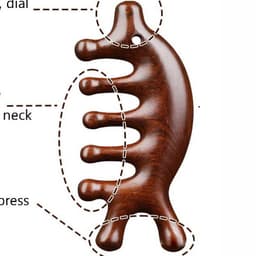 Lược Đàn Hương Đỏ 2 đầu massage mặt và đầu, thon gọn, giảm căng thẳng, đa năng cao cấp  2