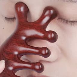 Lược Đàn Hương Đỏ 2 đầu massage mặt và đầu, thon gọn, giảm căng thẳng, đa năng cao cấp  7