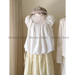 𝑨𝒏𝒏 𝑺𝒕𝒖𝒅𝒊𝒐  [𝐒𝐀𝐋𝐄]  𝐖𝐆𝐖𝐄/ Áo Babydoll Nữ Dáng Bí WG.WE 8943 Cổ Tròn Tay Ngắn Chất Thô Form Rộng 8