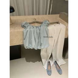 𝑨𝒏𝒏 𝑺𝒕𝒖𝒅𝒊𝒐  [𝐒𝐀𝐋𝐄]  𝐖𝐆𝐖𝐄/ Áo Babydoll Nữ Dáng Bí WG.WE 8943 Cổ Tròn Tay Ngắn Chất Thô Form Rộng 4