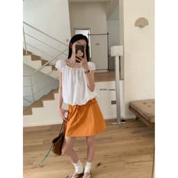 𝑨𝒏𝒏 𝑺𝒕𝒖𝒅𝒊𝒐  [𝐒𝐀𝐋𝐄]  𝐖𝐆𝐖𝐄/ Áo Babydoll Nữ Dáng Bí WG.WE 8943 Cổ Tròn Tay Ngắn Chất Thô Form Rộng 9