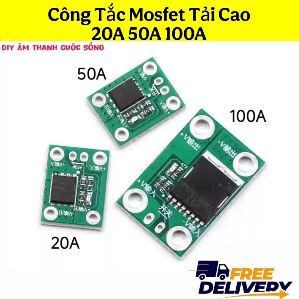Công Tắc Mosfet Tải Cao Cầu Nối Trung Gian 20A 50A 100A Diy -