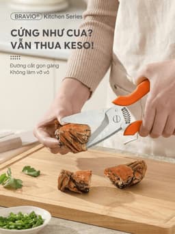 Kéo nhà bếp đa năng Bravio Keso thép không gỉ cao cấp kéo cắt gà xương cá 6