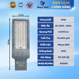 Đèn Bàn Chải Điện MayorWolf 50W LED Siêu Sáng – Vỏ Nhôm Cao Cấp, Chống Nước, Chiếu Sáng Mạnh Ngoài Trời 2