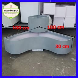 Chậu uốn góc, chậu tiểu cảnh góc ban công chất liệu composite siêu nhẹ, siêu bền (chưa kèm cây, tượng) 4