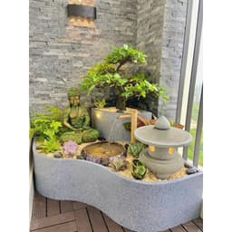 Chậu uốn góc, chậu tiểu cảnh góc ban công chất liệu composite siêu nhẹ, siêu bền (chưa kèm cây, tượng) 3