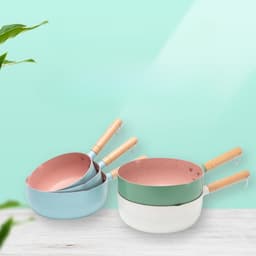 Life Home - Chảo Đá Chống Dính Đa Năng, Nồi Nấu Mì, Nấu Lẩu, Quấy Bột Tay Cầm Gỗ Cách Nhiệt, Dùng Được Cho Mọi Loại Bếp 9