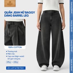 Quần jean nữ ống rộng dáng Balloon GENVIET JEANS chất Denim USA mềm mịn đứng form, linh hoạt phối đồ 9119 2