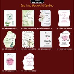 [Bảng Cổng Lễ Dạm Ngõ] Bảng Welcome Lễ Dạm Ngõ,  In Tên Theo Yêu Cầu Trang Trí Buổi Lễ 3