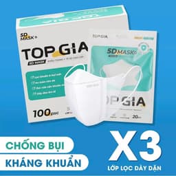 Khẩu Trang 5D Top Gia Cao Cấp Chống Tia UV, Ngăn Ngừa Bụi, Thoáng Khí, Kháng Khuẩn An Toàn Sức Khỏe 5