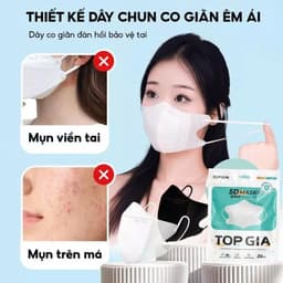 Khẩu Trang 5D Top Gia Cao Cấp Chống Tia UV, Ngăn Ngừa Bụi, Thoáng Khí, Kháng Khuẩn An Toàn Sức Khỏe 4