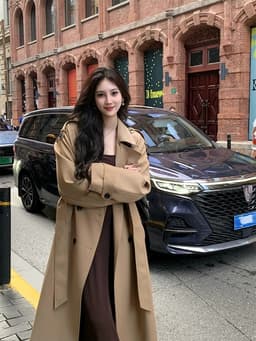 [Sẵn] Áo Khoác Kaki Nữ Dáng Dài Màu Be Kiểu Hàn Cổ Vest Form Bigsize Che Dáng Tôn Outfit Thu Đông Chali AZ809 9
