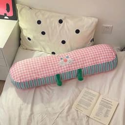 Gối Ôm Dài Hình Thú Dễ Thương Kẻ Caro Mềm Mịn, Dễ Thương Siêu Cute, Gối Ôm Ngủ Cho Bé, Người Lớn, Trang Trí Phòng Ngủ 5