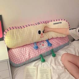 Gối Ôm Dài Hình Thú Dễ Thương Kẻ Caro Mềm Mịn, Dễ Thương Siêu Cute, Gối Ôm Ngủ Cho Bé, Người Lớn, Trang Trí Phòng Ngủ 9