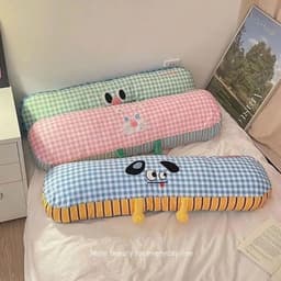 Gối Ôm Dài Hình Thú Dễ Thương Kẻ Caro Mềm Mịn, Dễ Thương Siêu Cute, Gối Ôm Ngủ Cho Bé, Người Lớn, Trang Trí Phòng Ngủ 4
