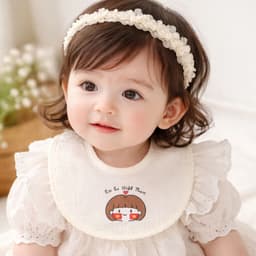 Set 2 yếm tròn em bé Việt Nam anchee, chất đũi gân dày dặn cho bé 2
