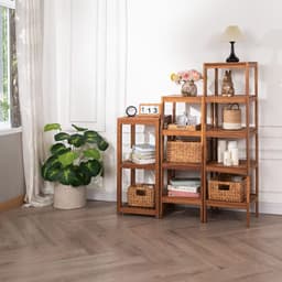 Kệ Góc Tường Gỗ Tràm 4&5 Tầng - Kệ Đa Năng Decor Phòng Khách Nhà Tắm, Để Cây Cảnh, Sách Decor 2