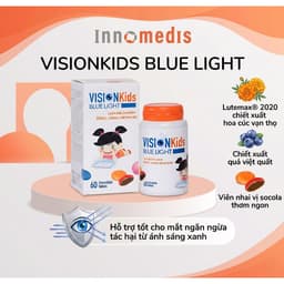 [NHẬP KHẨU ITALIA] Viên Nhai Sáng Mắt Visionkids Blue Light Vị Socola Bổ Sung Lutein Giúp Ngăn Ánh Sáng Xanh, Lọ 60 Viên 1