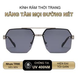 Gọng kính râm mát thời trang nam nữ NARO EYEWEAR  dáng vuông phi công chống UV cá tính lái xe đi biển 981 2