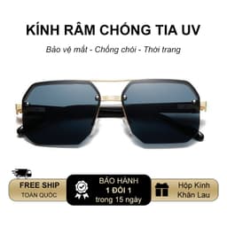 Gọng kính râm mát thời trang nam nữ NARO EYEWEAR  dáng vuông phi công chống UV cá tính lái xe đi biển 981 3
