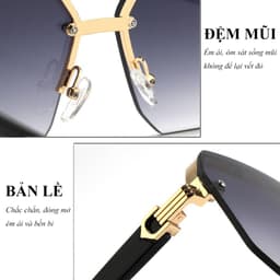 Gọng kính râm mát thời trang nam nữ NARO EYEWEAR  dáng vuông phi công chống UV cá tính lái xe đi biển 981 7