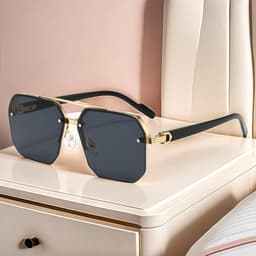 Gọng kính râm mát thời trang nam nữ NARO EYEWEAR  dáng vuông phi công chống UV cá tính lái xe đi biển 981 8