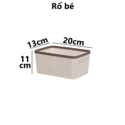 Rổ viền mây HOKORI nhựa VIỆT NHẬT cao cấp - Đan mây tre, đựng đồ, quần áo AMIZIN, bánh kẹo - 3517/8/9/20 AMIZIN 4