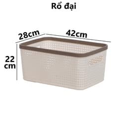 Rổ viền mây HOKORI nhựa VIỆT NHẬT cao cấp - Đan mây tre, đựng đồ, quần áo AMIZIN, bánh kẹo - 3517/8/9/20 AMIZIN 7
