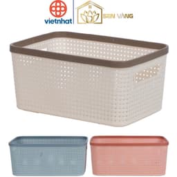 Rổ viền mây HOKORI nhựa VIỆT NHẬT cao cấp - Đan mây tre, đựng đồ, quần áo AMIZIN, bánh kẹo - 3517/8/9/20 AMIZIN 3