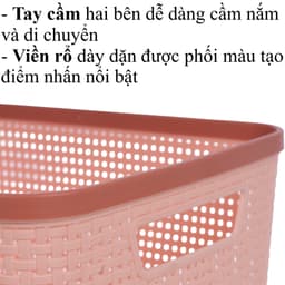 Rổ viền mây HOKORI nhựa VIỆT NHẬT cao cấp - Đan mây tre, đựng đồ, quần áo AMIZIN, bánh kẹo - 3517/8/9/20 AMIZIN 8