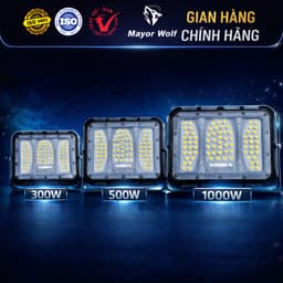 Đèn Pha Năng Lượng Mặt Trời 1000W Mayor Wolf Mắt Ngọc Sân Vườn Cổng Nhà Bãi Xe Nhà Xưởng Chống Nước Điều Khiển Từ Xa 5