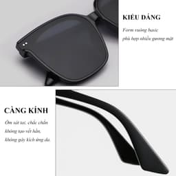 Kính râm mát thời trang nam nữ NARO EYEWEAR gọng nhựa vuông chống tia UV phong cách Hàn Quốc 221 8