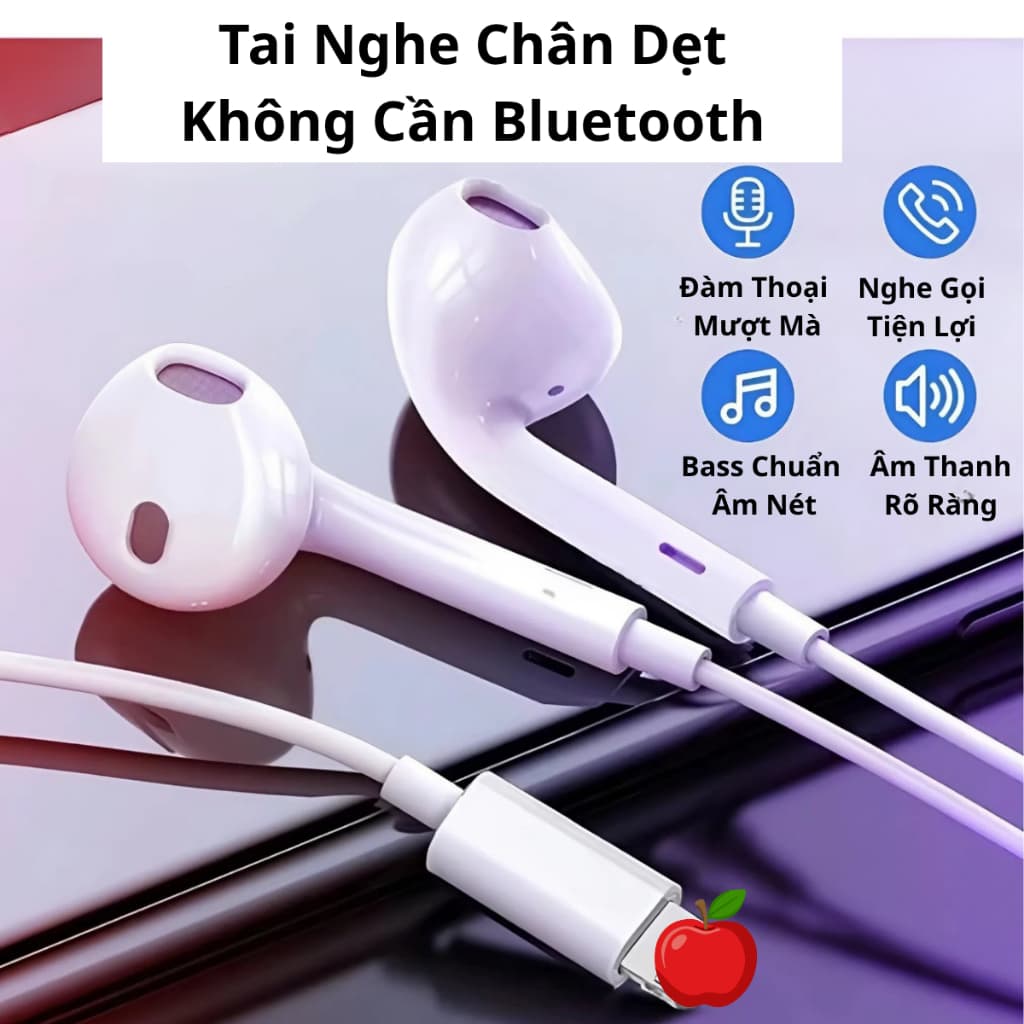 Tai Nghe Light 1:1 Zin Âm Hay Chuẩn, Không Cần Kết Nối Bluetooth, Bảo Hành 6 Tháng, Đàm Thoại Êm