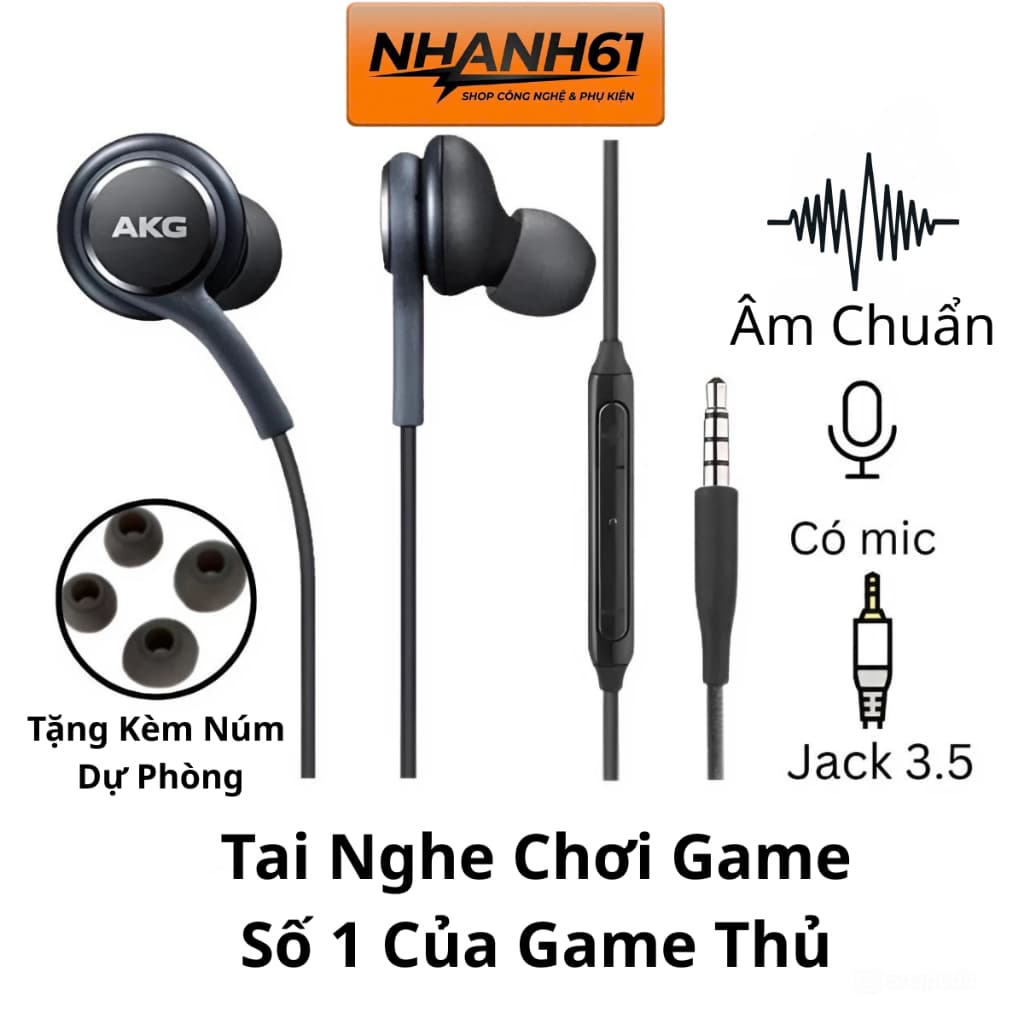 Tai Nghe AKG S10+ Chuẩn, Âm Hay, Bện Dù Chắc Chắn, Thiết Kế Hiện Đại Phù Hợp Nhiều Dòng Máy, Full Box