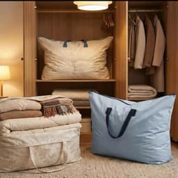 Set 2 Túi Đựng Đồ Gia Đình Cỡ Lớn 90x70cm ,Đựng Quần Áo, Chăn Mền Có Khoá Chất Liệu Chống Thấm Nước 5