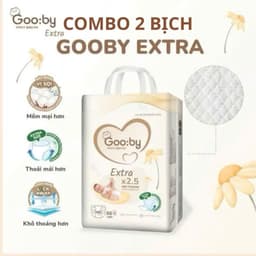 (LINK TRỢ GIÁ CHÍNH HÃNG) COMBO 2 BỊCH Tã/bỉm quần dán GOOBY EXTRA  chống tràn hiệu quả đủ size cho bé 7