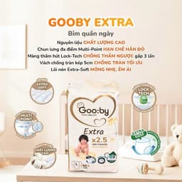 (LINK TRỢ GIÁ) COMBO 2 BỊCH Tã/bỉm quần dán GOOBY EXTRA ngày chống tràn hiệu quả đủ size cho bé 5