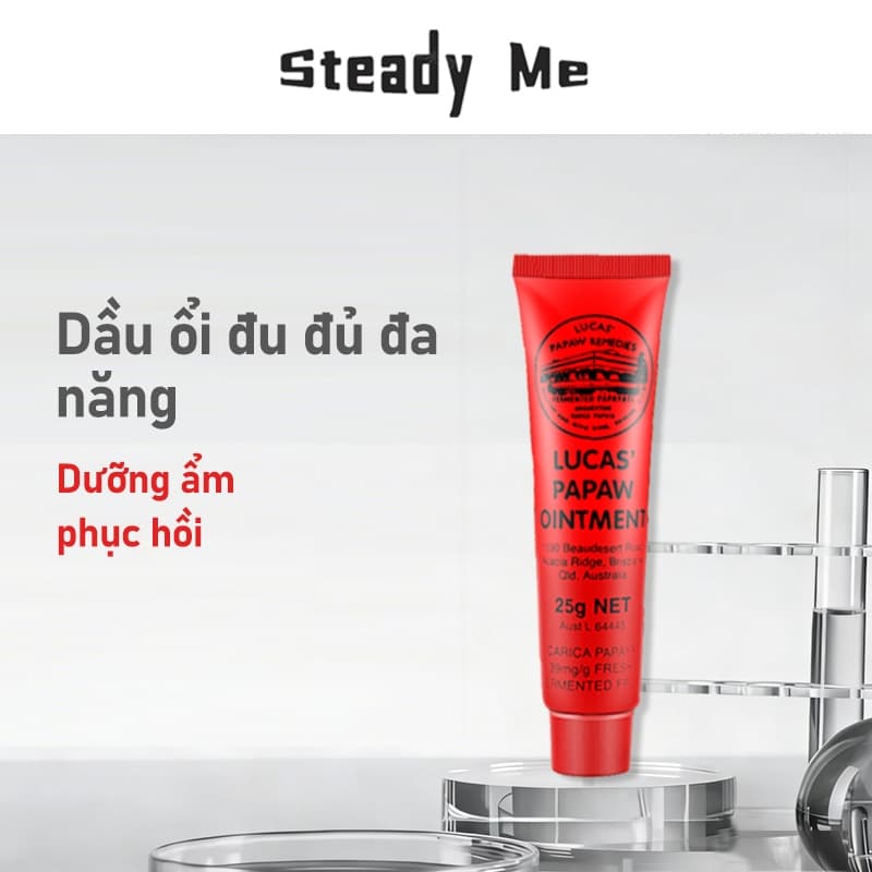 Lucas' Papaw Kem Dưỡng Đa Năng 25g- Chiết Xuất Đu Đủ Tự Nhiên,Giảm Khô Nứt & Sưng Viêm, Dưỡng Ẩm & Làm Mềm Da