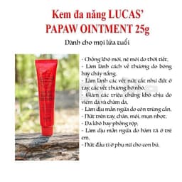 Lucas' Papaw Kem Dưỡng Đa Năng 25g- Chiết Xuất Đu Đủ Tự Nhiên,Giảm Khô Nứt & Sưng Viêm, Dưỡng Ẩm & Làm Mềm Da 5