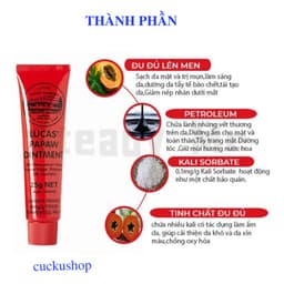 Lucas' Papaw Kem Dưỡng Đa Năng 25g- Chiết Xuất Đu Đủ Tự Nhiên,Giảm Khô Nứt & Sưng Viêm, Dưỡng Ẩm & Làm Mềm Da 6