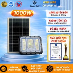 Đèn Pha Năng Lượng Mặt Trời 1000W Mayor Wolf Mắt Ngọc Sân Vườn Cổng Nhà Bãi Xe Nhà Xưởng Chống Nước Điều Khiển Từ Xa 1