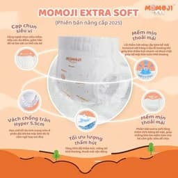 (COMBO 3 bịch TẲNG 1 bịch) Tã Bỉm MOMOJI EXTRA SOFT  mềm mỏng thấm hút tốt 4