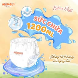 (COMBO 3 bịch TẲNG 1 bịch) Tã Bỉm MOMOJI EXTRA SOFT  mềm mỏng thấm hút tốt 6